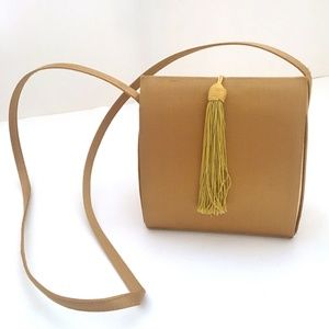 Barneys New York Collection Satin Gold evening bag